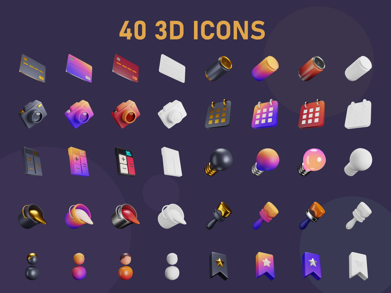 3D Interface rendering Icons by Gold_Finch_Studio ~ EpicPxls