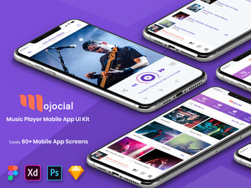 Mojocial-Music Player Mobile App UI Kit