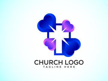 Church logo. Christian sign symbols. The Cross of Jesus