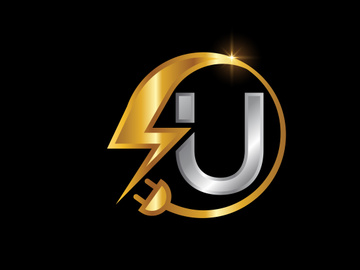 Electrical sign with the English alphabet, Electricity Logo, Power energy logo, and icon vector design