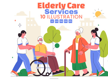 10 Elderly Care Services Illustration
