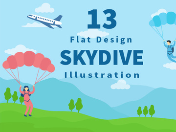 13 Skydive Outdoor Flat Design
