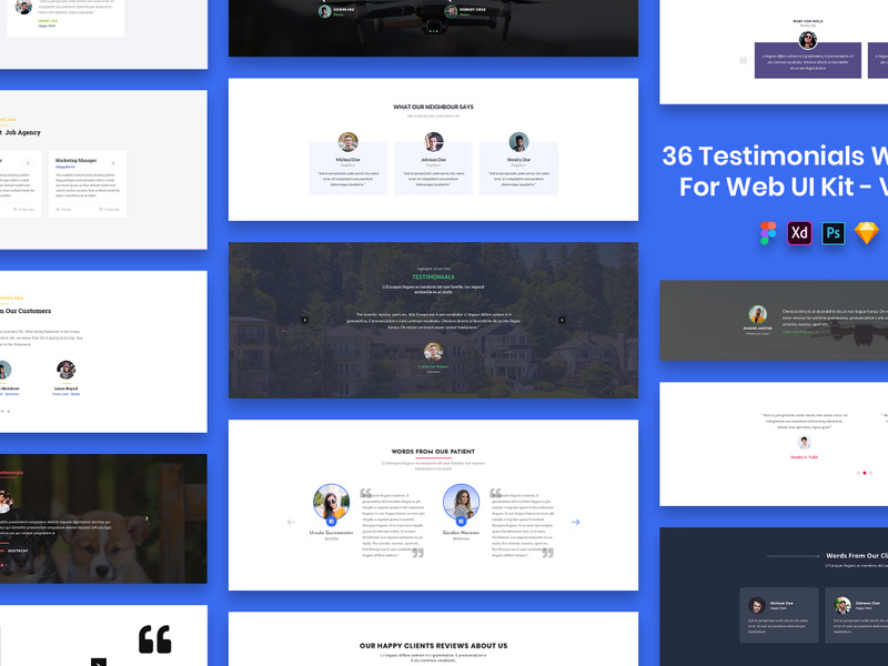 36 Testimonials Widgets For Web UI Kit by 3djagan ~ EpicPxls