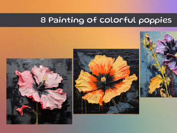 Painting of colorful poppies