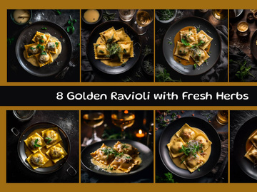 Golden Ravioli with Fresh Herbs