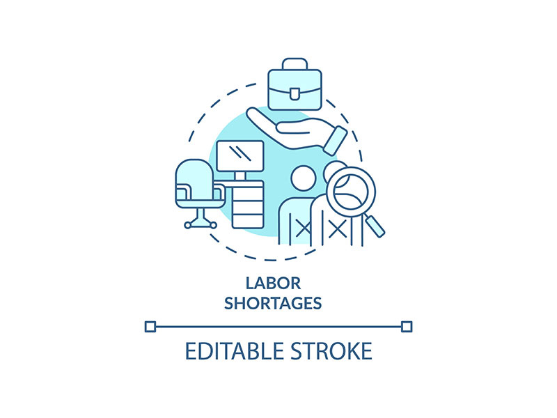 Labor Shortages Turquoise Concept Icon By Bsd Studio EpicPxls