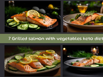 Grilled salmon with vegetables keto diet meal