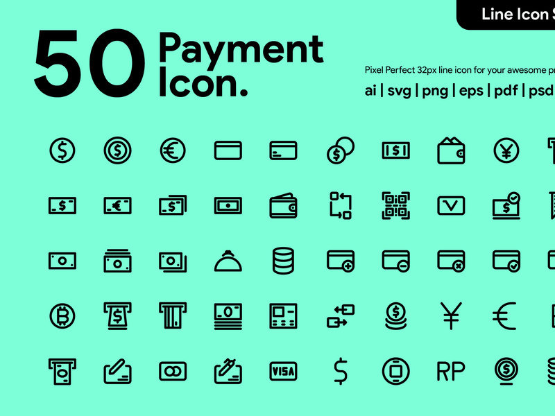50 Payment Line Icon by Kawalan Studio ~ EpicPxls