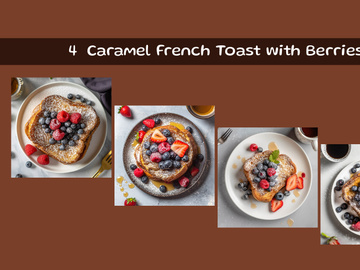 Caramel french toast with berries