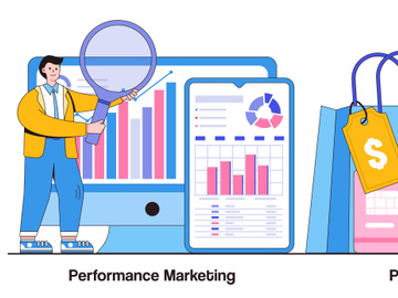 Marketing illustration set