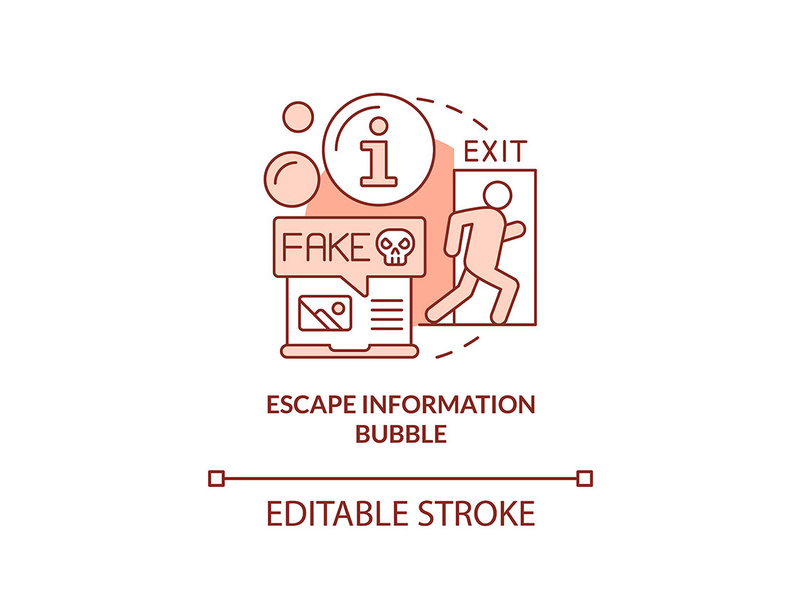 Escape information bubble red concept icon by bsd studio ~ EpicPxls