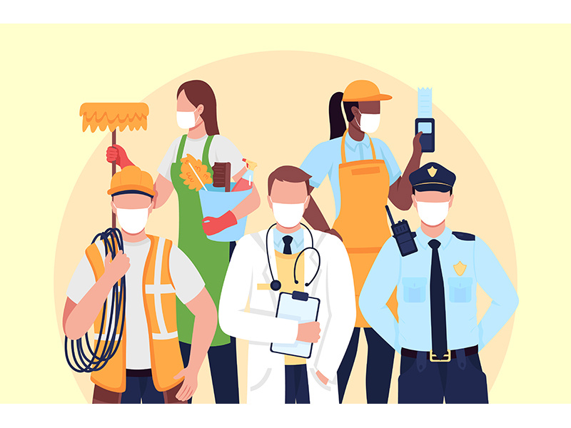 Essentials workers flat concept vector illustration by The EpicPxls