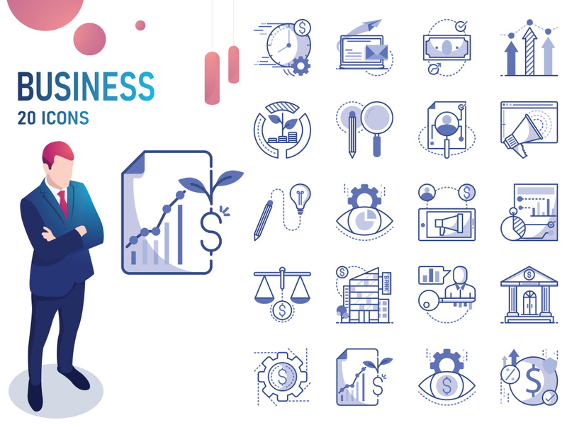 Bleu : Business And Finance IconSet