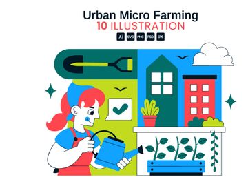 10 Urban Micro Farming Illustration
