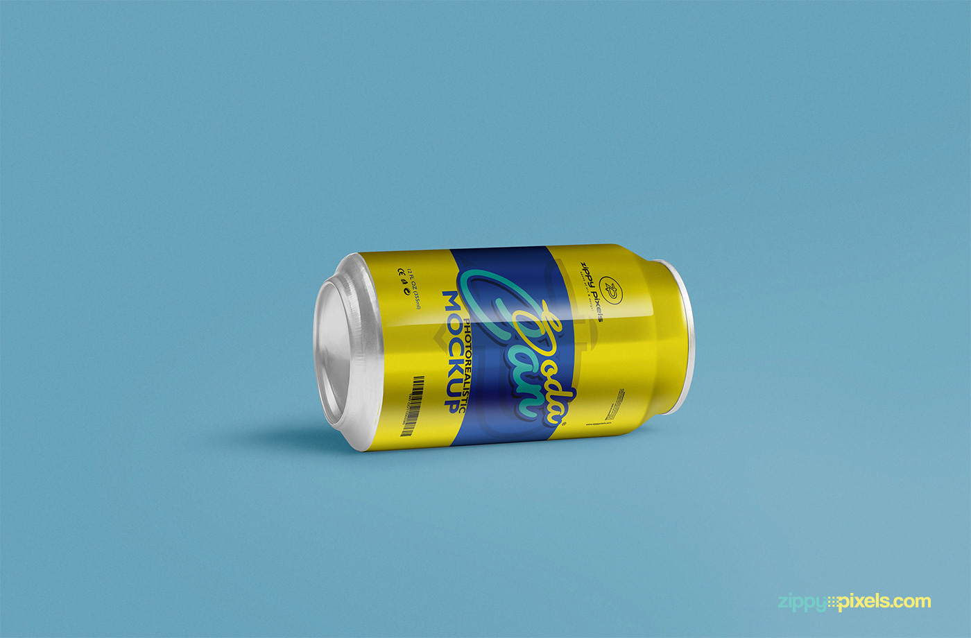 免费软饮料罐模拟图PSD(Free Soft Drink Can Mockup PSD)插图1