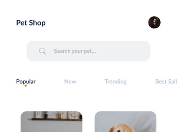 Pet shop app concept