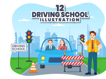 12 Driving School Illustration