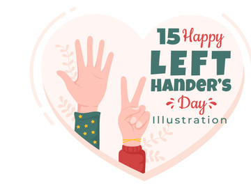 15 Left Handers Day Celebration Illustration