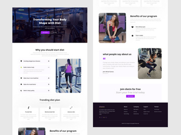 Dietin - Fitness Website Landing Page design