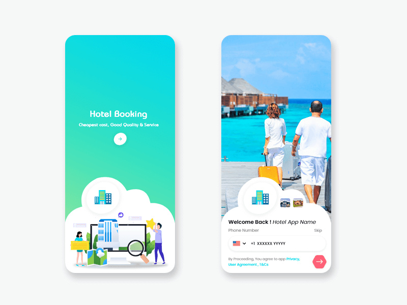 Hotel Booking Mobile App UI Kit