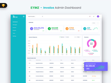 Heyinz - Invoice Admin Dashboard UI Kit (SKETCH)
