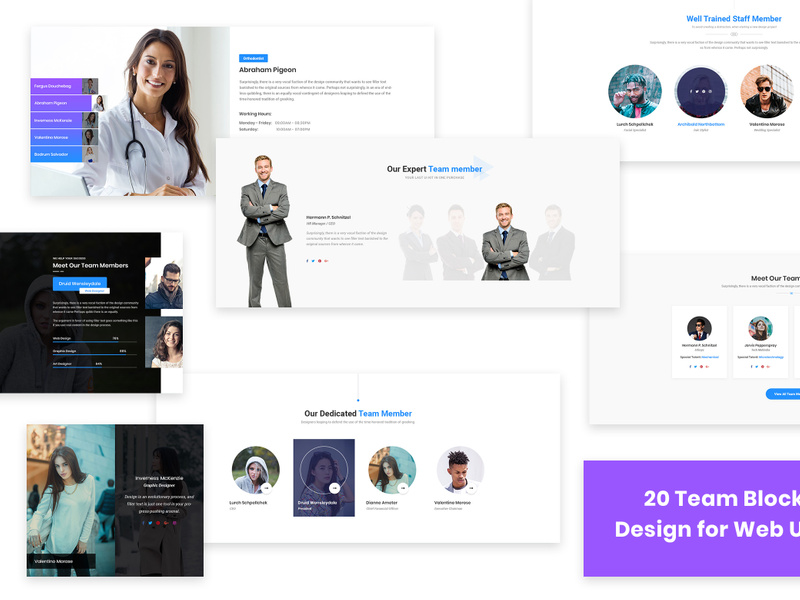 20 Team Blocks Design for Web-UI Kit by 3djagan ~ EpicPxls
