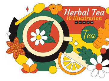 10 Herbal Tea Illustration