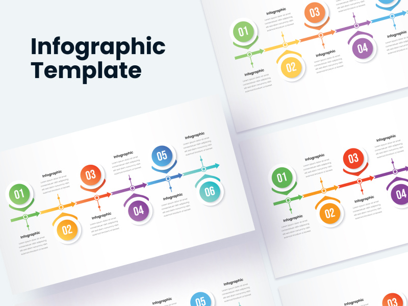 Infographic element with 6 steps by Shakilazuleka ~ EpicPxls