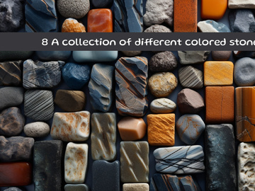 A collection of different colored stones background