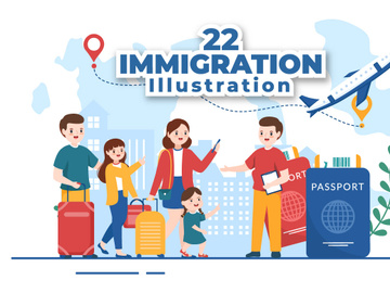 22 Immigration Flat Illustration
