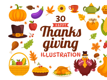 30 Happy Thanksgiving Day Illustration