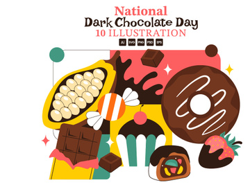 10 National Dark Chocolate Day Illustration