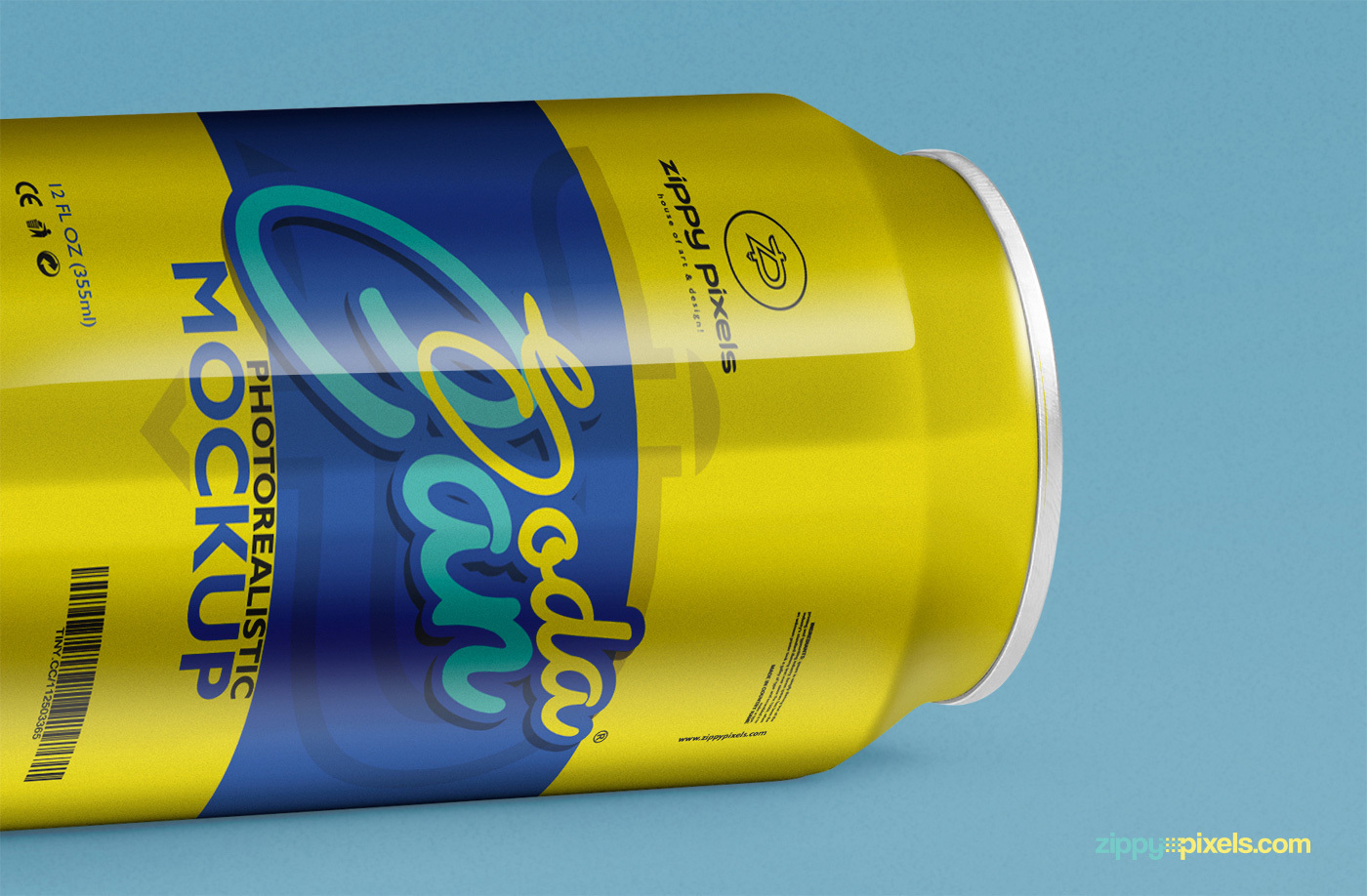 Free Soft Drink Can Mockup PSD