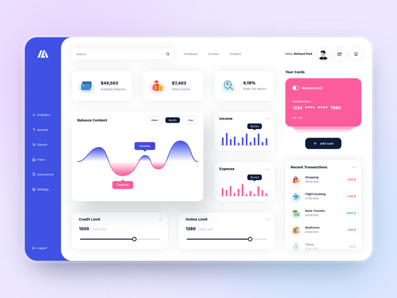 Banking Dashboard Design by CMARIX Infotech ~ EpicPxls