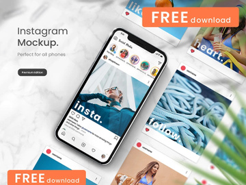 Instagram Phone Mockup PSD
