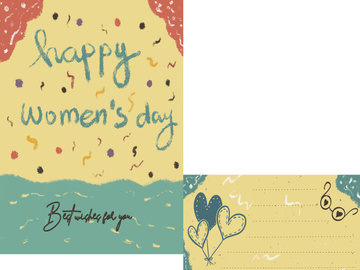 10 vectors happy birthday, gift and happy women day card