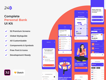 24B - FREE Complete Personal Bank UI Kit