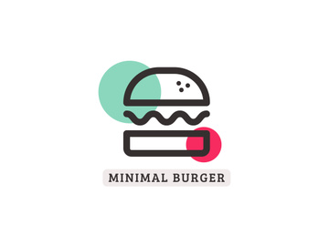 Minimal Burger Logo Modern Food Restaurant Design