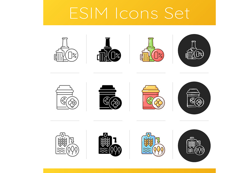 Beer brewing company icons set by bsd studio ~ EpicPxls