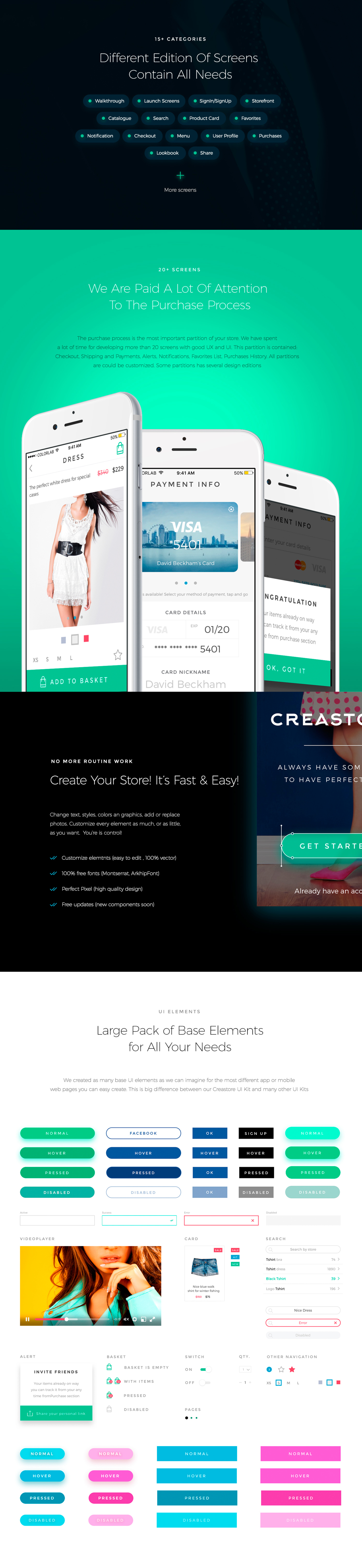 Creastore UI Kit [Sketch]