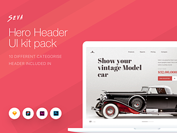 Seva header ui kit pack-3