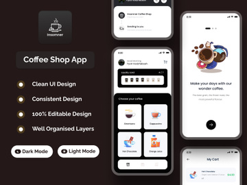 Coffee Shop Mobile App Design - Figma UI Kit for Coffee Shop