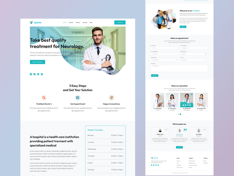 Sparkle - Medical Service Landing Page Design by ~ EpicPxls