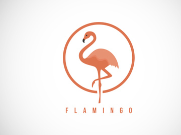Flamingo bird in a circle. Flamingo bird logo design template vector illustration