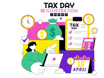 10 Happy Tax Day Illustration