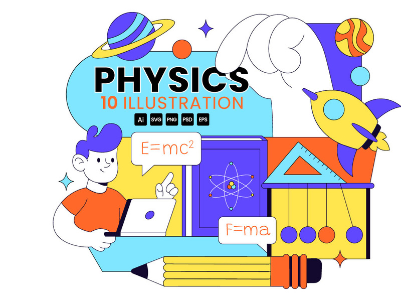 10 Physics Education Illustration by denayuneep ~ EpicPxls