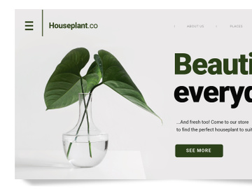 Houseplant Landing page template PSD