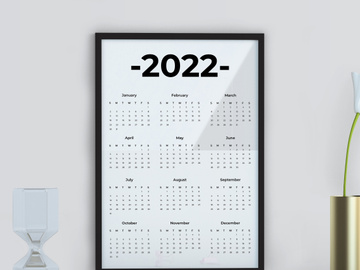 2022 Modern Minimalist Printable Wall Calendar,