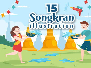 15 Songkran Festival Day Illustration