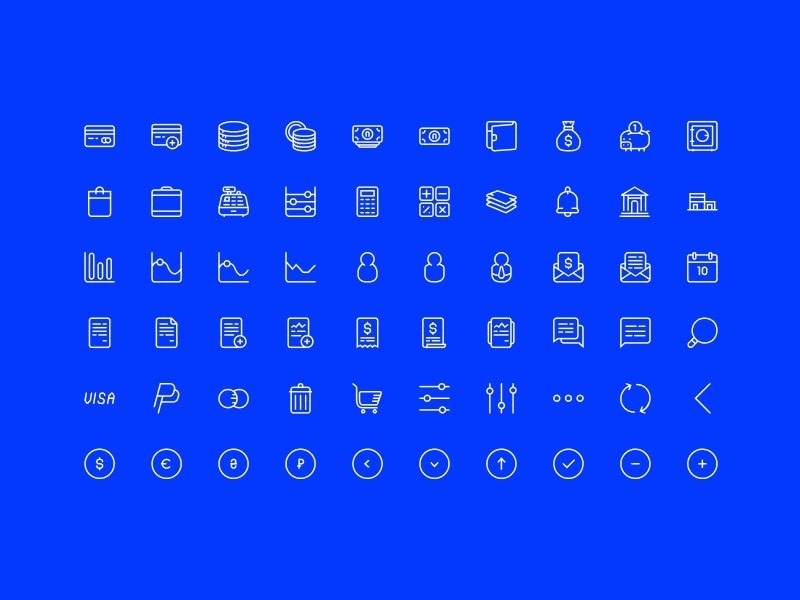 60个金融图标 [SVG, AI, PSD](60 Finance Icons [SVG, AI, PSD])插图